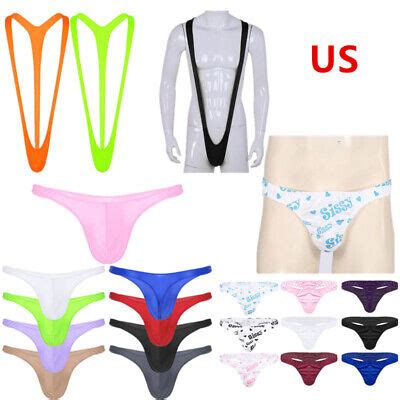 Men S Satin Silk Thong Soft Sexy Underwear Erotic Lingerie Briefs Fancy