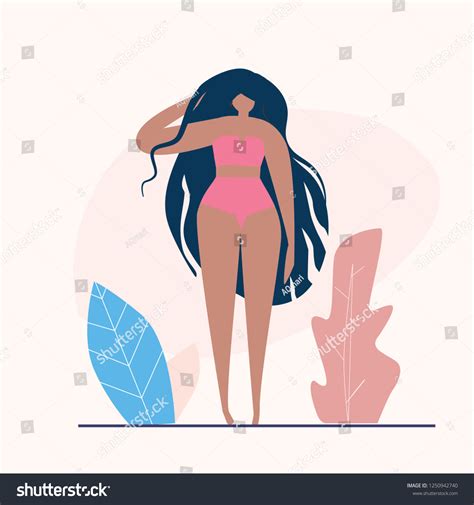 Girl Bikini Sitting On Beach Summertime Stock Vector Royalty Free