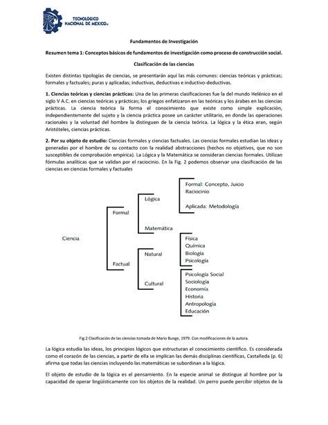 Fundamentos De Investigaci N Resumen Clasificaci N Ciencia