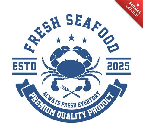 Fresh Seafood Logo Design Template Free Design Template