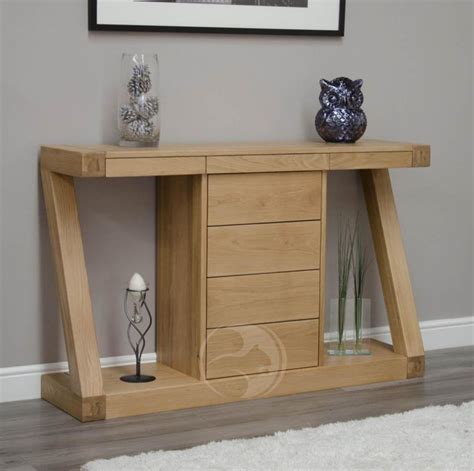 Z Shape Solid Oak Large Hall Console Table For Sale Oak Furniture Uk