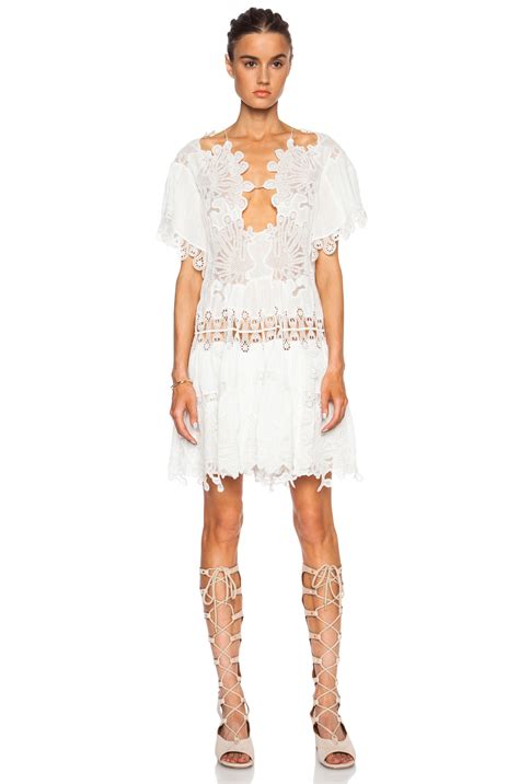 Chloe Peacock Embroidered Tulle Jumpsuit In Milk FWRD Day Dresses