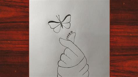 Pencil Drawing Of Hand With Beautiful Butterfly Butterfly Drawing