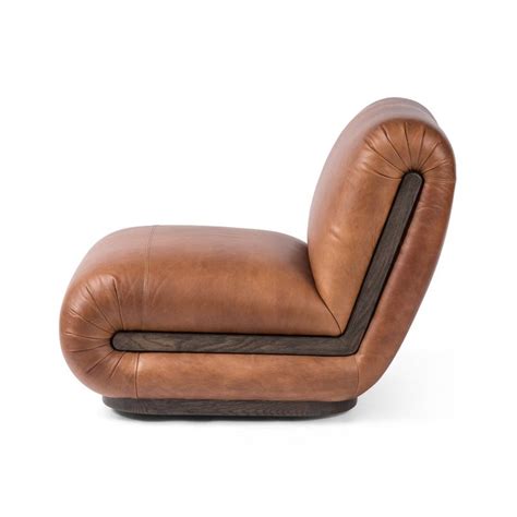 Four Hands Tricia Swivel Chair Raleigh Chestnut Leather Swivel