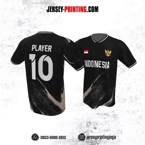 Jersey Futsal Hitam Motif Batik Coklat Dan Strip Abu Abu Jersey