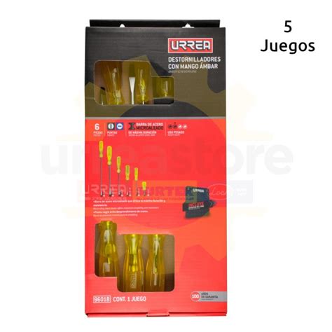 9601B Juego de destornilladores con mango ámbar combinados 6 piezas