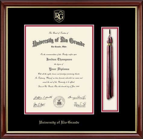 University Of Rio Grande Tassel Edition Diploma Frame In Southport Gold