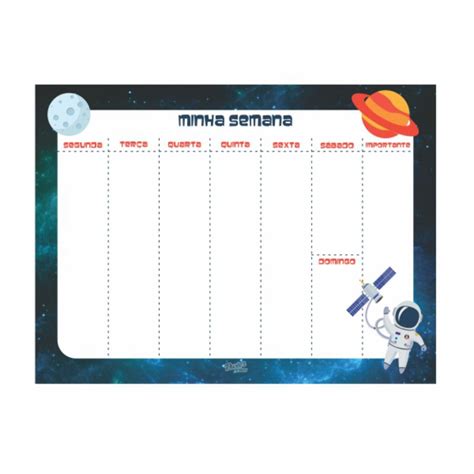 Planner Semanal De Mesa Astronauta Shopee Brasil