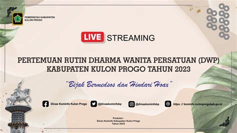 LIVE PERTEMUAN RUTIN DWP KABUPATEN KULON PROGO TAHUN 2023 YouTube