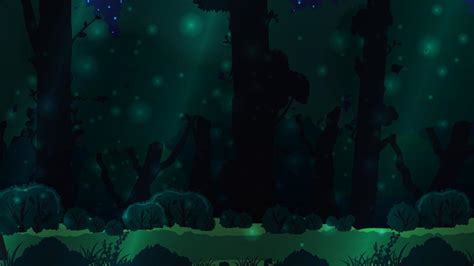 Magic Dark Forest With Large Trees An Illustration For Your Creativity