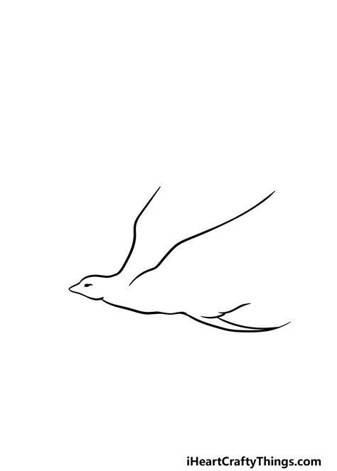 Flying Bird Drawing - How To Draw A Flying Bird Step By Step