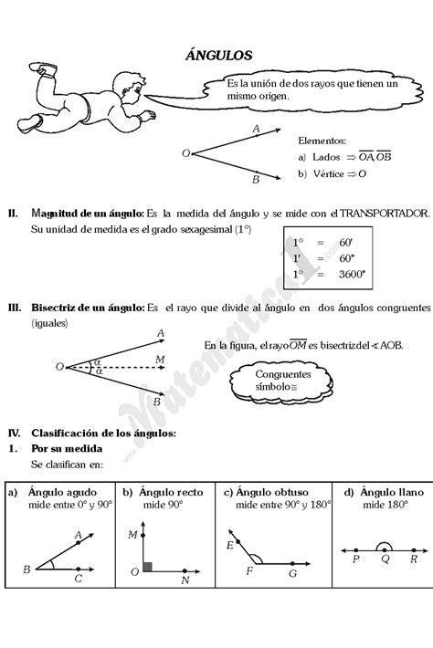 Angulos Ejercicios De Geometria De Sexto De Primaria Pdf