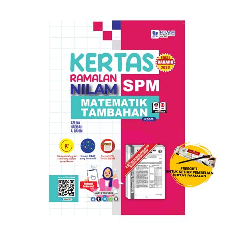 NILAM Kertas Ramalan SPM Matematik Tambahan KSSM 2023 Shopee Malaysia