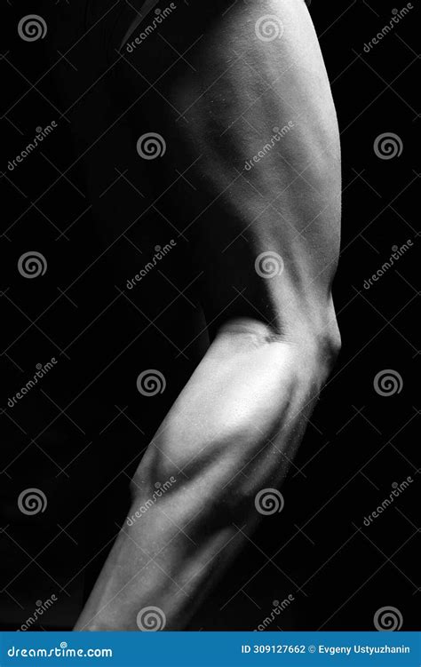 Bodybuilders Legs Naked Muscular Male Part In The Dark Stock Photo Image Of Biceps Dude