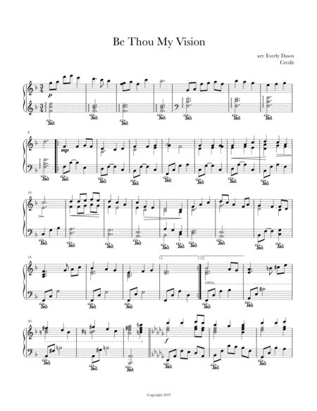 Be Thou My Vision Arr Everly Dawn By Traditional Sheet Music For