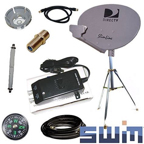 Directv Swm Sl3s Portable Satellite Rv Dish Kit Camping Tailgating With Tripod Swim And Level