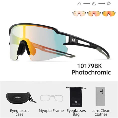 ROCKBROS Photochromic Cycling Sunglasses Anti UV Windproof Polarized