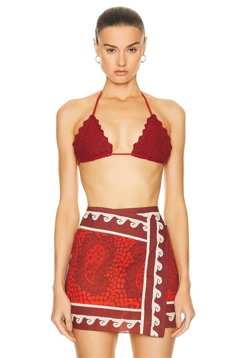 Johanna Ortiz Wine Upepo Bikini Top In Wine Fwrd