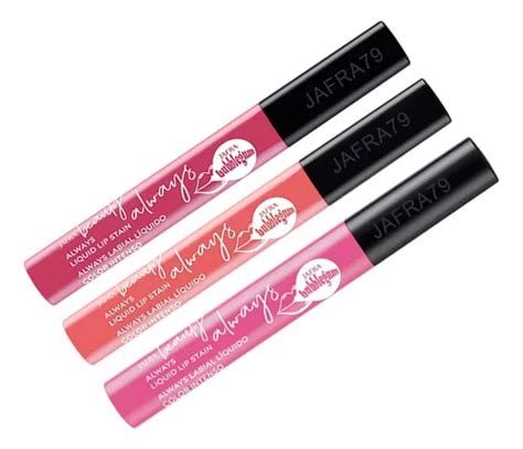 Labial Liquido Always Indeleble Bubblegum Jafra Set 3 Piezas Envío gratis