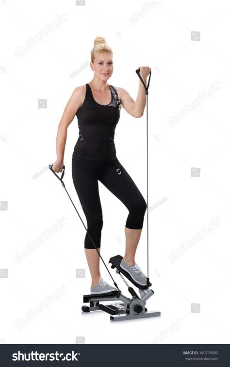 Beautiful Blonde Woman Exercise Biceps Stock Photo 160774562 Shutterstock