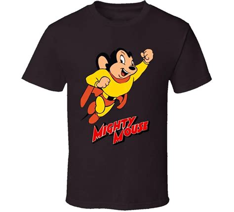 Gildan Hot Sale Men T Shirt Fashion Mighty Mouse Classic Cartoon T Shirt Brown Shirt In T Shirts