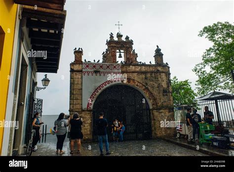 Tourists Near Capilla Del Santo Cristo De La Salud San Juan Puerto