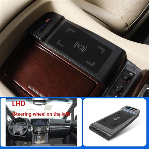 Car QI Wireless Charger Fast Phone Charging Pad For Toyota Alphard