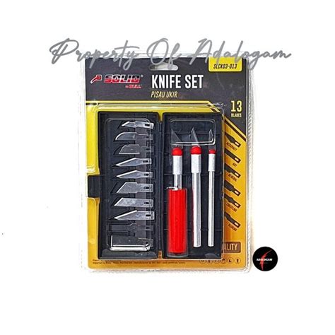 Jual SOLID Hobby Knife Set 13 Pcs Pisau Ukir Pahat Kayu Set Cutter Di