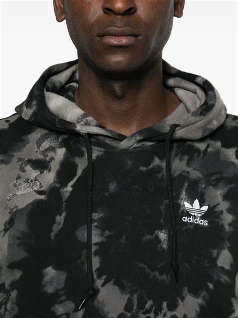 Adidas Originals Tie Dye Trefoil Logo Hoodie In Black Modesens