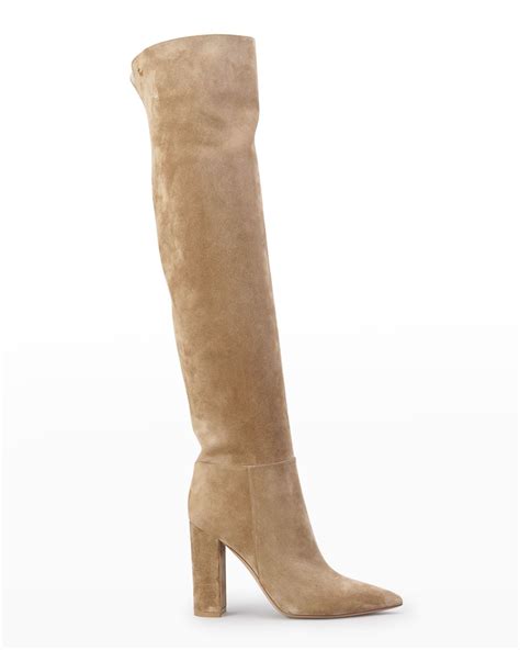 Gianvito Rossi Vitello Glove Calfskin Over The Knee Boots Neiman Marcus