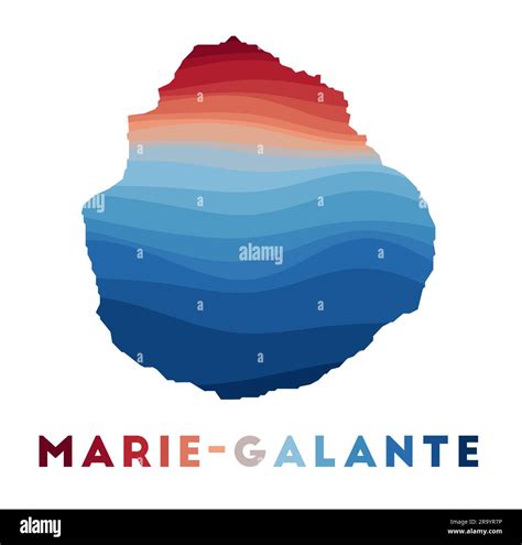 Marie Galante Mapa Mapa De La Isla Con Hermosas Ondas Geom Tricas En