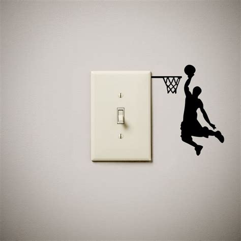 Basketball Player Dunk Dunking Vinyl Decal Sticker Light Switch Cover ...