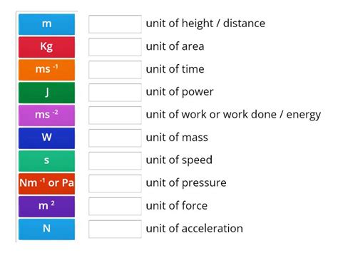 Mechanics Units Match Up