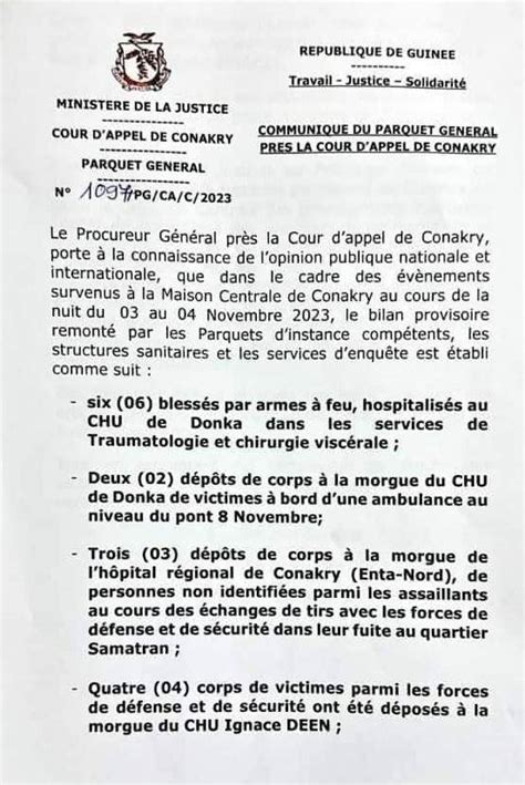 Attaque de la maison centrale de Conakry 9 morts et 6 blessés