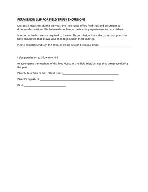 Fillable Online Blank Field Trip Permission Slip Templates Forms