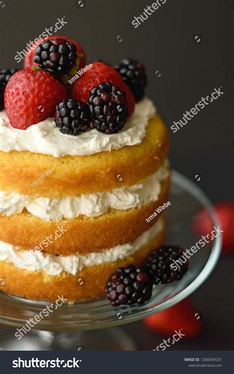 Naked Cake Berries Stock Photo 1200349231 Shutterstock