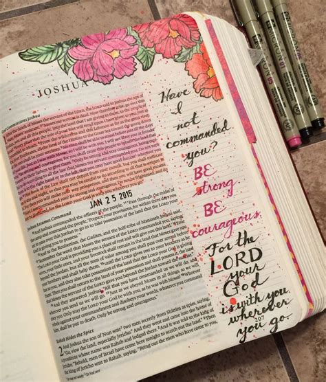 Bible Art Journaling Linda Neal Have I Not Commanded You Be