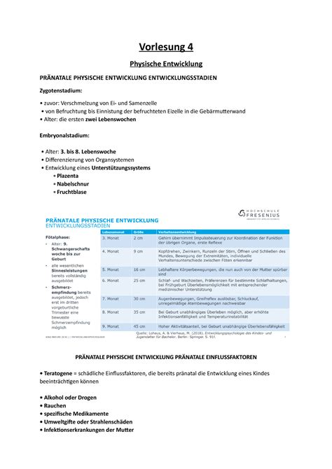 Vorlesung Sommersemester Vorlesung Physische Entwicklung