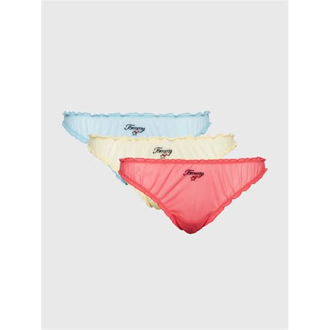 Tommy Hilfiger Pack Bikini Ruffle Briefs Women Blu Ylw Rd