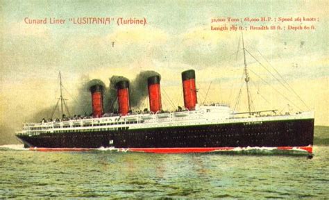 Maritimequest Lusitania 1907 The Art Of Lusitania Postcard