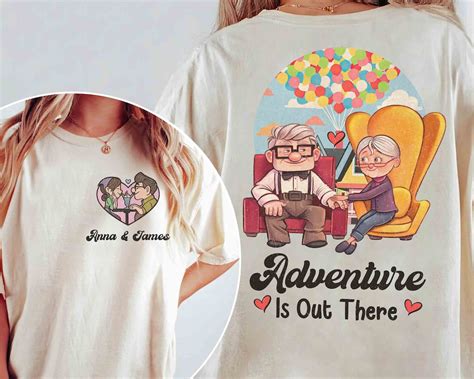 Personalized Disney Pixar Up Carl And Ellie Adventure Is Out There T Shirt Custom Name His Ellie