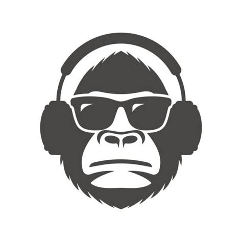 Monkey In Sunglasses And Headphones Mascot Vector Art Illustration