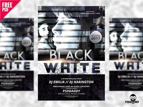 Black And White Club Flyer Free Psd Free Psd Ui Download