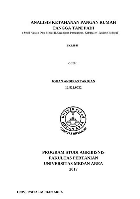 PDF ANALISIS KETAHANAN PANGAN RUMAH TANGGA TANI PADI DOKUMEN TIPS