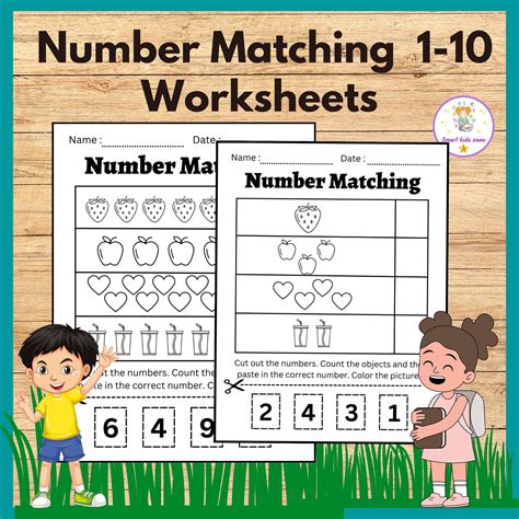 Numbers Matching Worksheets | Number Recognition 1-10 | Made By Teachers