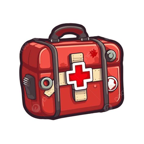 An Cartoon Bag Of Medicine For An Emergency First Aid Kit Clipart ...