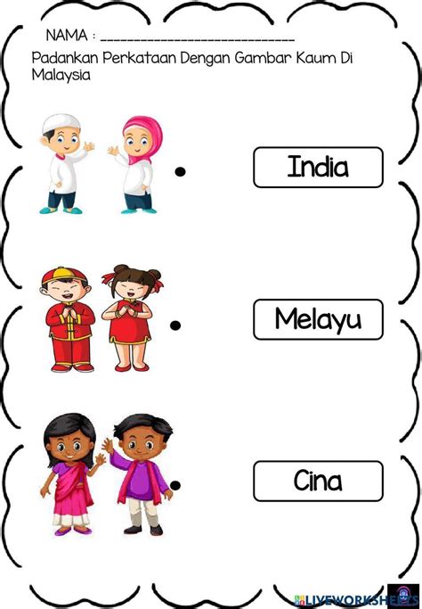 Kaum Di Malaysia Activity Live Worksheets