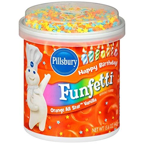 Pillsbury Funfetti Orange All Star Flavored Frosting Vanilla 156 Ounce Grocery