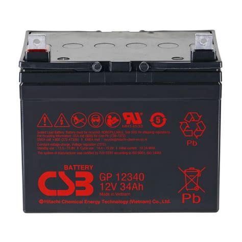 CSB GP12340 12V 34Ah VRLA Battery SecurePower