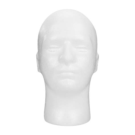 Male Styrofoam Mannequin Manikin Head Model Foam Wig Hair Glasses